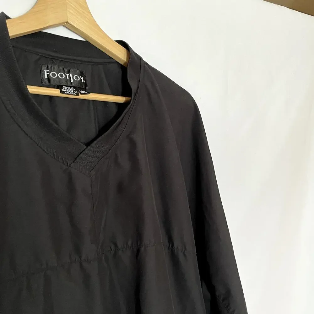 FootJoy black bomber jacket pockets men's size 2XL vintage style oversized